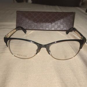 Black and Gold Gucci Eyeglasses